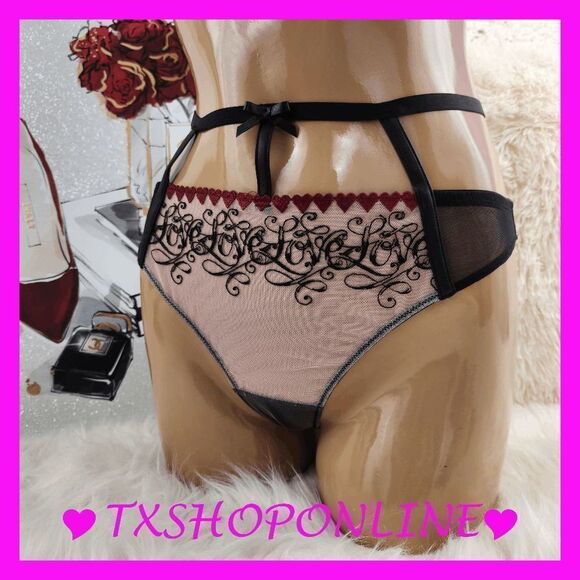❣️👙 { Victoria's Secret } Very Sexy Embroidered Strappy High Waist Panty ❣️👙 N - Picture 5 of 7